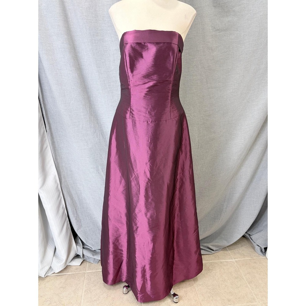 Strapless A-Line Evening Dress in Deep Plum
